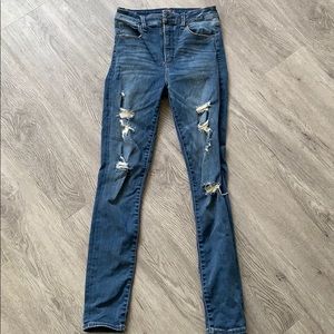 High waisted skinny jeans
